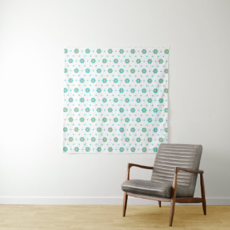 repeated geometric floral pattern design tapestry