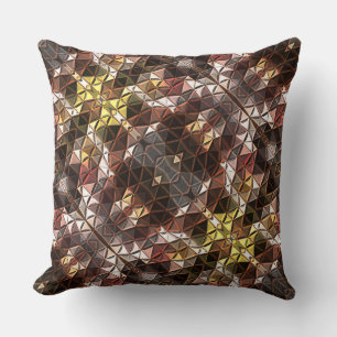 Repeated of brown triangles generating weird shape cushion