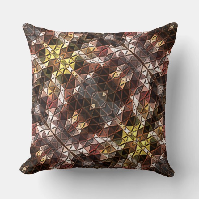 Repeated of brown triangles generating weird shape cushion (Front)