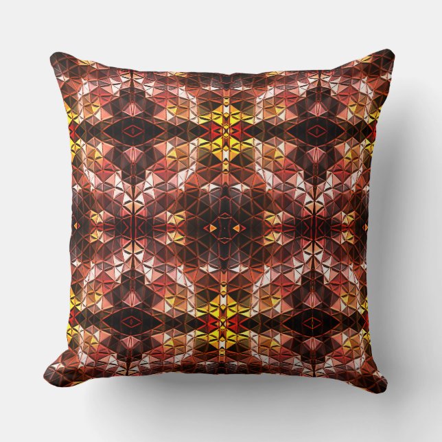 Repeated of red triangle generating strange shapes cushion (Front)