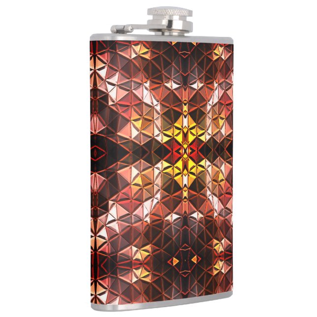 Repeated of red triangle generating strange shapes hip flask (Right)