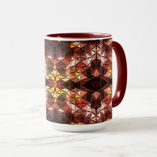 Repeated of red triangle generating strange shapes mug
