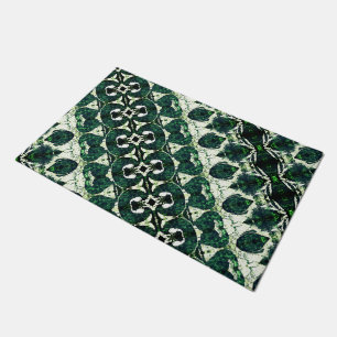 Repeated rough emerald green under white texture doormat