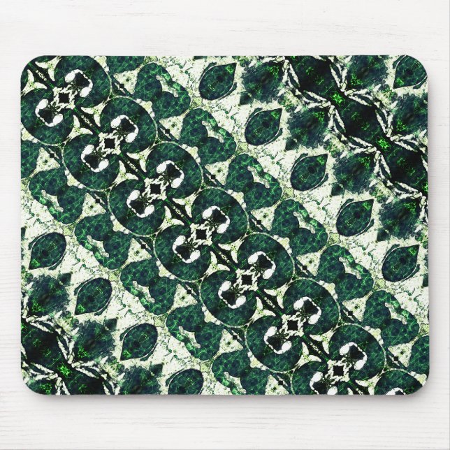 Repeated rough emerald green under white texture t mouse pad (Front)