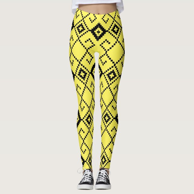 Repeated Seamless Geometric Pattern Leggings (Front)
