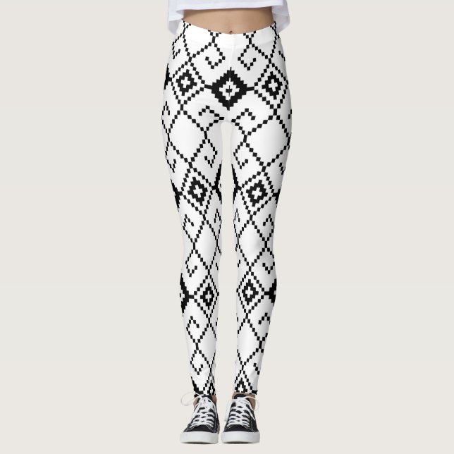 Repeated Seamless Geometric Pattern Leggings (Front)