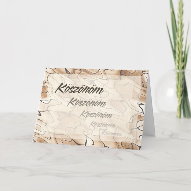 Repeated Thanks in Hungarian Thank You Card (Front)