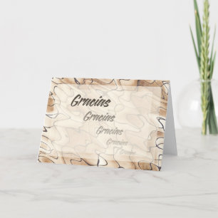 Repeated Thanks in Spanish Thank You Card