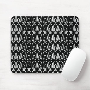 Repeating Black Ovals Mouse Pad