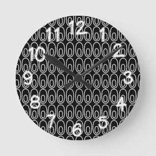 Repeating Black Ovals Round Clock
