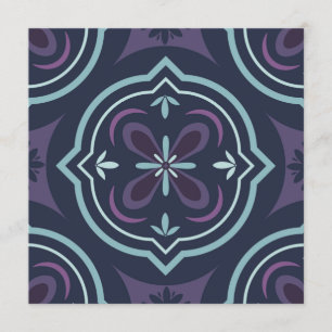 Repeating Blue Botanical Flower Design Advice Card