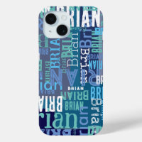 Repeating Brian (custom name) blue hues