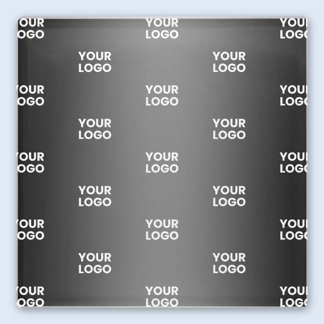 Repeating Business Logo | Black & Grey Gradient Glass Coaster (Creator Uploaded)