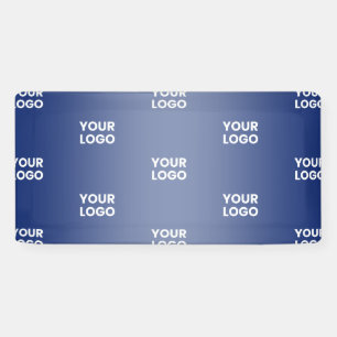 Repeating Business Logo   Navy Blue Gradient Banner