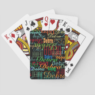 Repeating Colour Names all over black Playing Cards