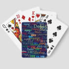 Repeating Colour Names all over Dark Blue