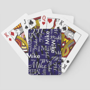 Repeating Custom Name Cool Blue Playing Cards