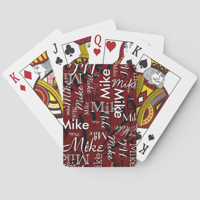 Repeating Custom Name Cool Playing Cards (Back)