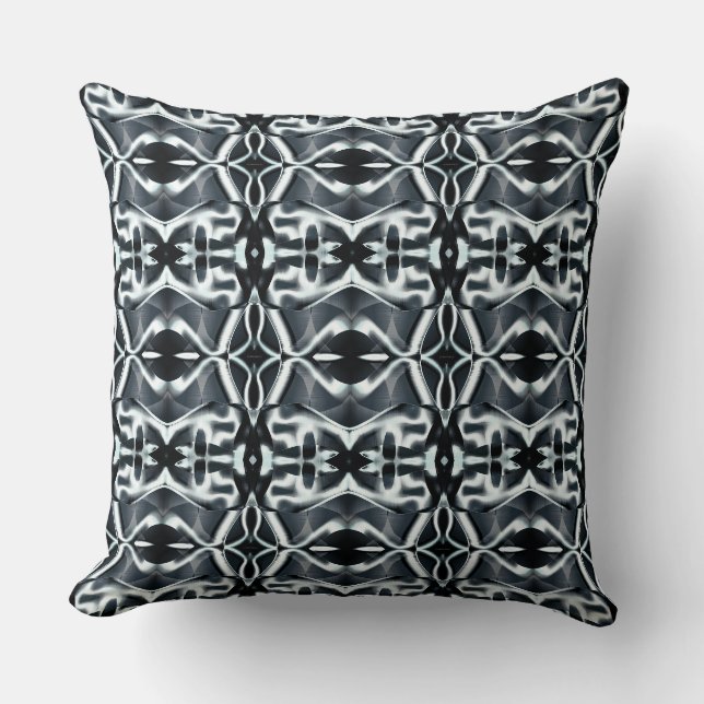 Repeating dark chrome or gradient curves  cushion (Front)