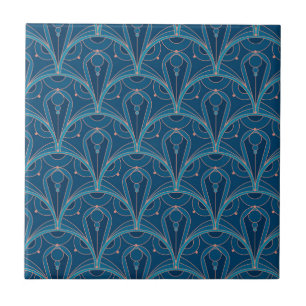 Repeating geometric Art Deco pattern Ceramic Tile
