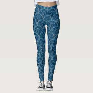 Repeating geometric Art Deco pattern Leggings