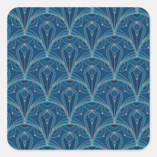 Repeating geometric Art Deco pattern Square Sticker