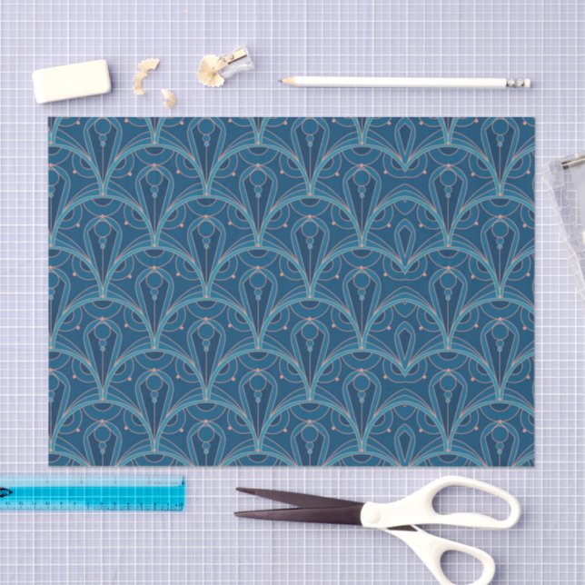Repeating geometric Art Deco pattern Tissue Paper (Craft)