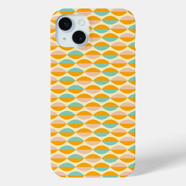 Repeating geometric pattern in beige background Case-Mate iPhone case (Back)