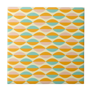 Repeating geometric pattern in beige background ceramic tile