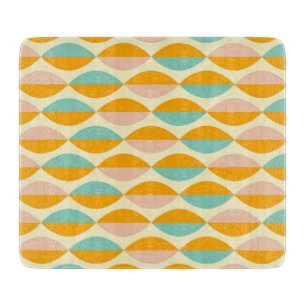 Repeating geometric pattern in beige background cutting board