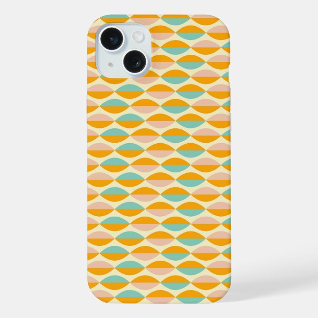 Repeating geometric pattern in beige background iPhone case (Back)