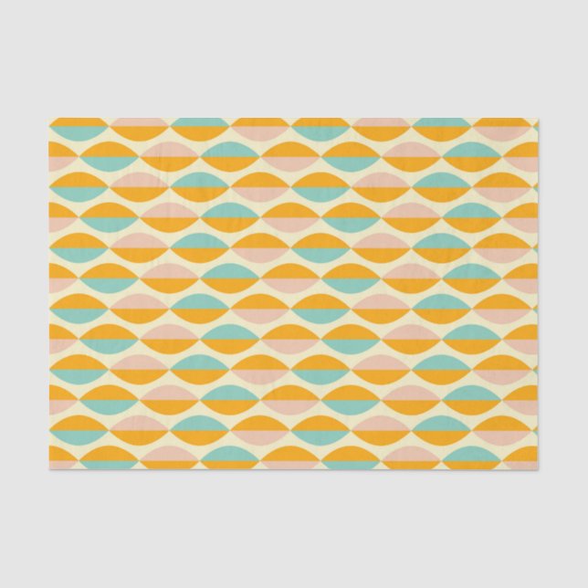 Repeating geometric pattern in beige background tissue paper (Front)