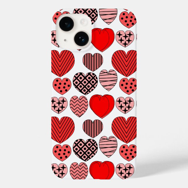 Repeating Hearts Case-Mate iPhone Case (Back)