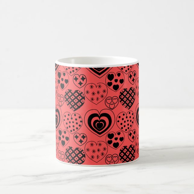 Repeating Hearts Coffee Mug (Center)