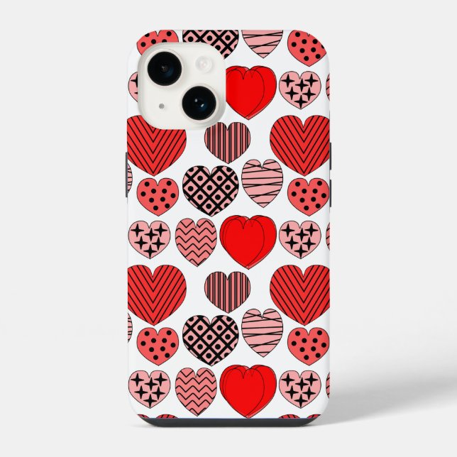 Repeating Hearts iPhone Case (Back)