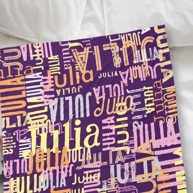 Repeating Her Name | Cool Colours Purple Fleece Blanket (Creator Uploaded)