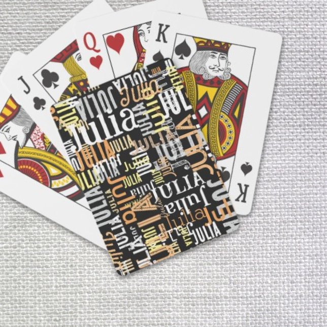Repeating Her Name in Colours over black Playing Cards (Creator Uploaded)