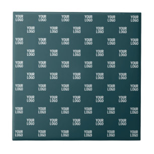 Repeating Image, Design or Logo   Dark Blue Green Ceramic Tile