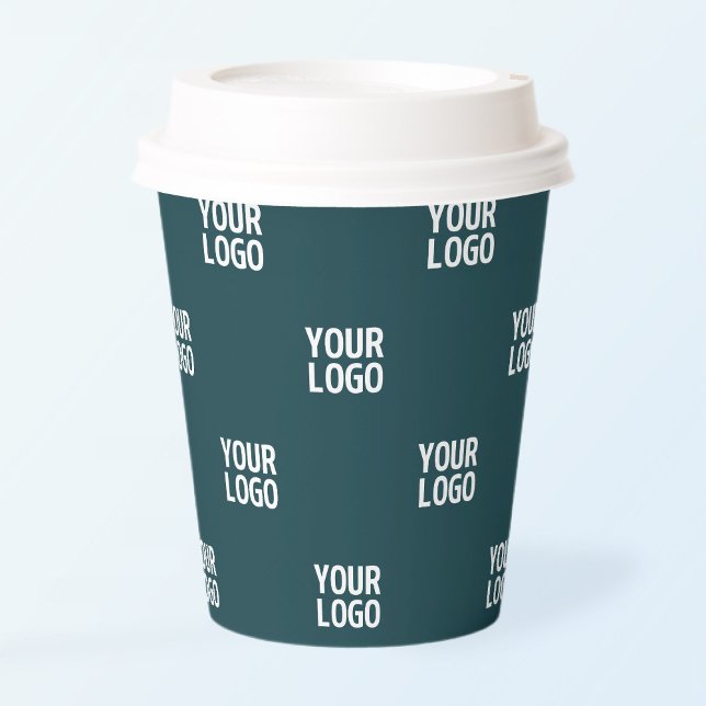 Repeating Image, Design or Logo | Dark Blue Green Paper Cups (Creator Uploaded)