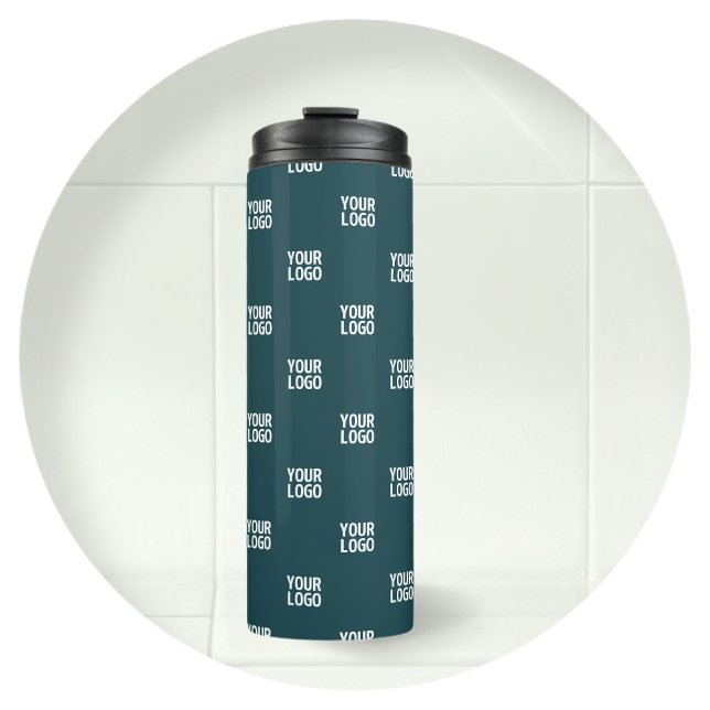 Repeating Image, Design or Logo | Dark Blue Green Thermal Tumbler (Creator Uploaded)