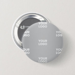 Repeating Logos on Grey Gradient (editable colour) 6 Cm Round Badge