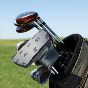 Repeating Logos on Grey Gradient (editable colour) Golf Head Cover