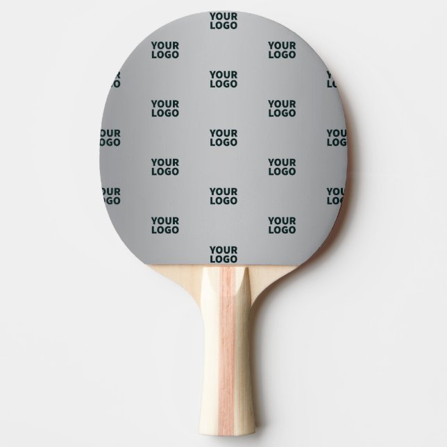 Repeating Logos on Grey Gradient (editable colour) Ping Pong Paddle (Front)
