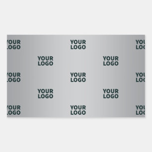 Repeating Logos on Grey Gradient (editable colour) Rectangular Sticker