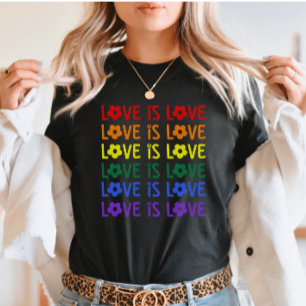 Repeating Love Is Love Rainbow LGBTQ+ T-Shirt