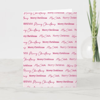 Repeating Merry Christmas Lettering Pattern Card
