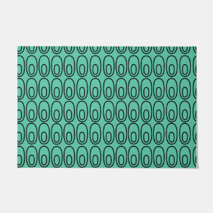 Repeating Mint Green Ovals Doormat