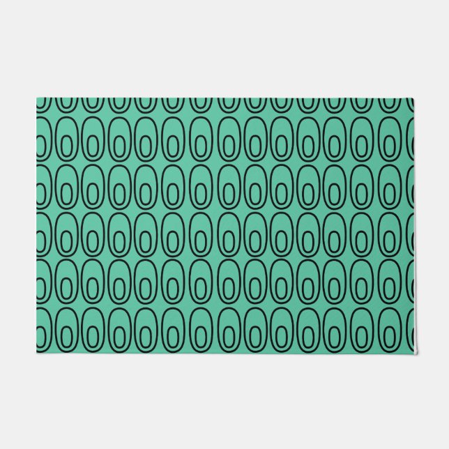 Repeating Mint Green Ovals Doormat (Front)