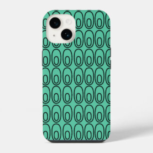 Repeating Mint Green Ovals iPhone 14 Case