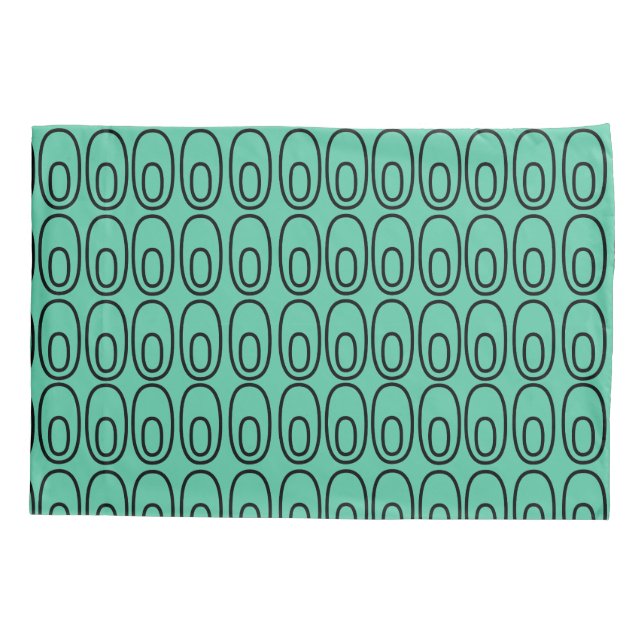 Repeating Mint Green Ovals Pillowcase (Back)